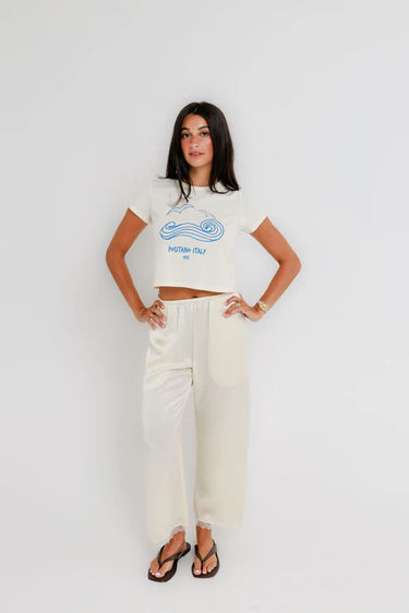 Sunny Somewhere Positano Italy Tiny Tee in Off White