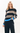 Jumper 1 2 3 4 Cashmere Contrast Stripe Crew in Black, Moose and Sky