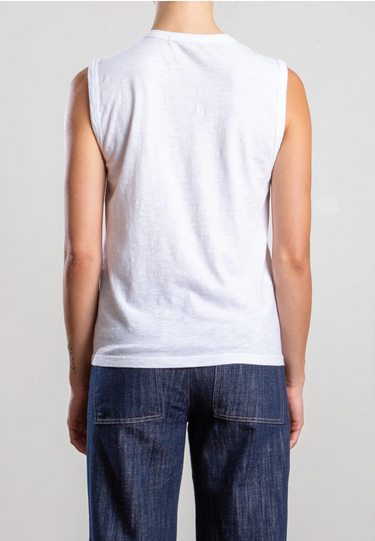 Pharaoh Muscle Shell in Supima Slub in White