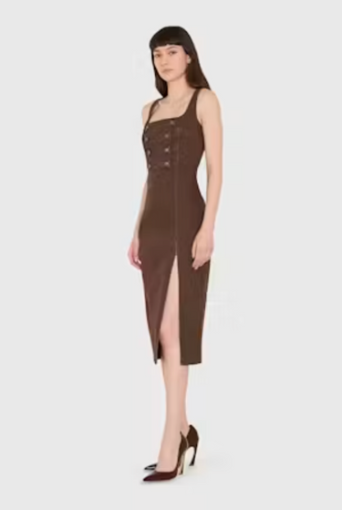 Amanda Uprichard Augustine Midi Dress in Cocoa