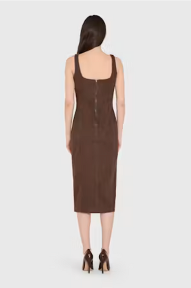 Amanda Uprichard Augustine Midi Dress in Cocoa