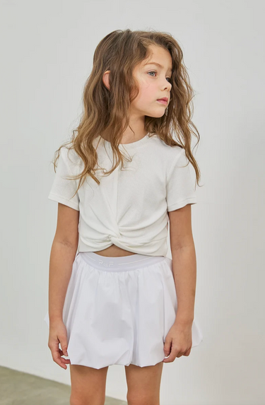 Parfum De Fit Court Bubble Skirt in White
