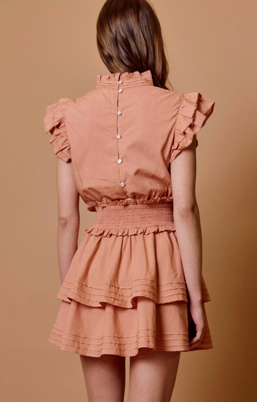 Cleobella Versailles Mini Dress in Rose Tan