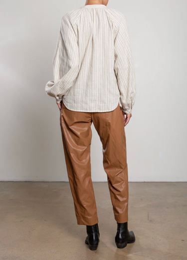 Pharaoh Torrance Pant in Faux Leather in Chestnut