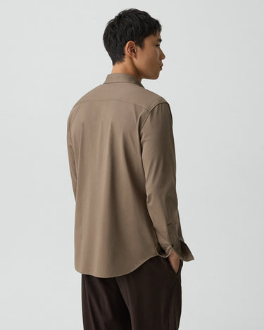Theory Sylvain Shirt in Structure Knit in Morel