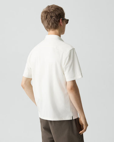 Theory Irving Short-Sleeve Shirt in Structure Knit in White