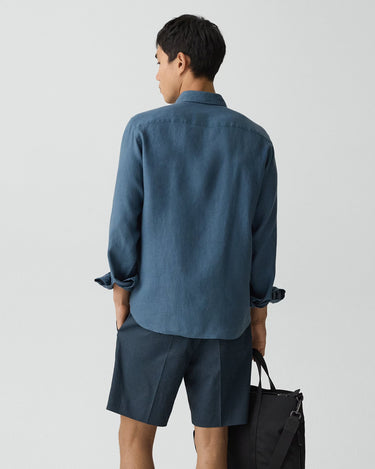 Theory Irving Shirt in Relaxed Linen in Bering