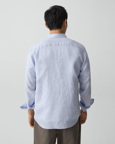 Theory Irving Shirt in Relaxed Linen in Olympic