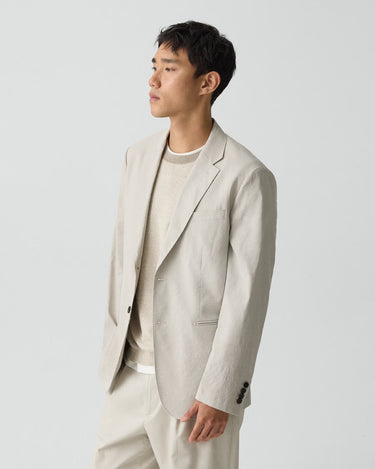 Theory Standard Blazer in Good Linen in Silver Cloud