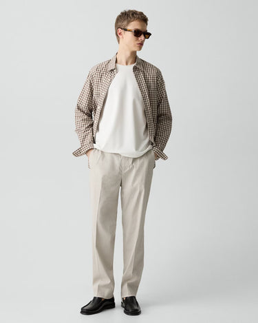 Theory Standard Pant in Good Linen in Silver Cloud