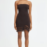Acler Carbrook Mini Dress in Dark Coffee - Estilo Boutique
