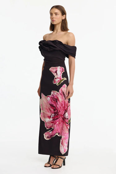 Acler Gifford Maxi Dress in Garnet Magnolia