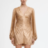 Acler Rothbury Mini Dress in Caramel Metallic - Estilo Boutique