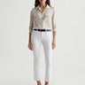 AG Mari Crop Slim Mid Rise Denim in Gallery White