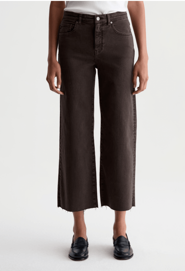 AG Saige Wide Leg Crop Jean in Sulfur Burnt Umber