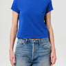 Agolde Adine Shrunken Tee In Cobalt