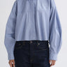 Agolde Agnes Shirt In Meyer Stripe in Blue White