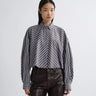 Agolde Agnes Shirt in Meyer Stripe White Chocolate