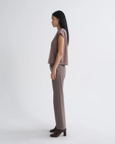 Agolde Bryce Cap Sleeve Tee in Mauvine