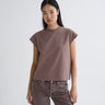 Agolde Bryce Cap Sleeve Tee in Mauvine