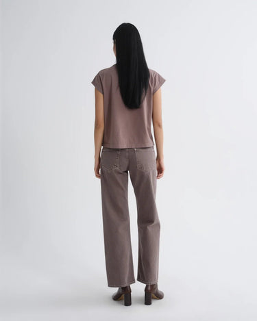 Agolde Bryce Cap Sleeve Tee in Mauvine