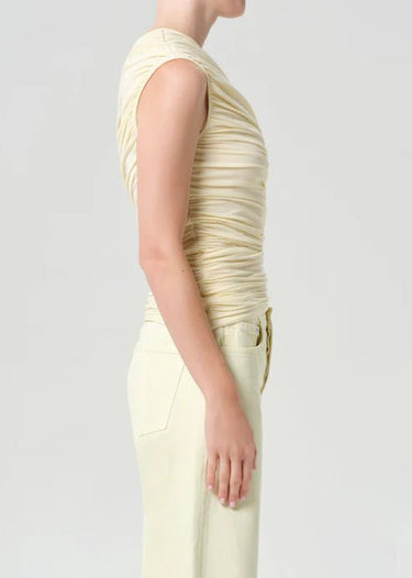 Agolde Ester Twist Tank in Lemon Drop