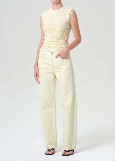 Agolde Ester Twist Tank in Lemon Drop