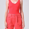 Agolde Tora Bodysuit in Vermillion Red