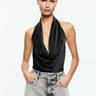 Alice + Olivia Ayanna Deep Cowl Top in Black - Estilo Boutique