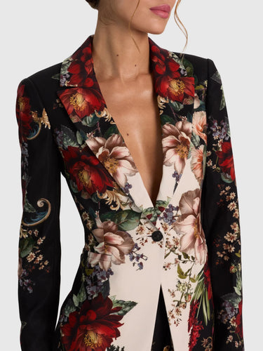 Alice + Olivia Breann Fitted Blazer in Floral Radiance