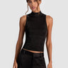 Alice + Olivia Darcey Metallic Tank in Black