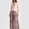 Alice + Olivia Eric Snakeskin Pant in English Rose Black