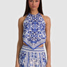 Alice + Olivia Frenchie Handkerchief Halter Top in Solstice