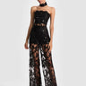 Alice + Olivia Georgie Embellished Lace Jumpsuit in Black