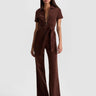 Alice + Olivia Gorgeous Wide Leg Jumpsuit in Dark Chocolate