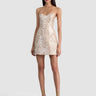 Alice + Olivia Hallie Peekaboo Mini Dress in Gold
