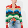 Alice + Olivia Hannon Tie Front Blouse in Rainbow Reef