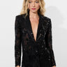 Alice + Olivia Judith Embellished Sheer Lace Blazer in Black - Estilo Boutique