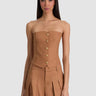 Alice + Olivia Kelcey Strapless Vest in Tan