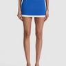 Alice + Olivia Kipp Mini Skirt in Blue Iris Off White