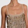 Alice + Olivia Nicolette Sequin Tank in Sand Gold
