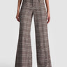 Alice + Olivia Olivia Vegan Wide Leg Pant in Dark Chocolate Off White