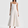 Alice + Olivia Polly Flared Midi Dress in White