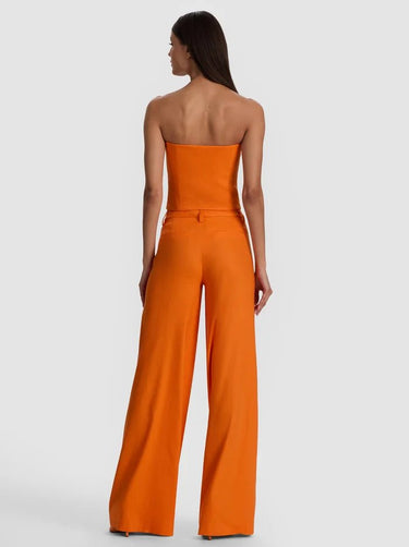Alice + Olivia Stu Linen Baggy Pants in Orange