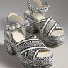 Amambaih Gala Heels in Ivory Black - Estilo Boutique