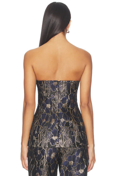 Amanda Uprichard Audrey Top in Violette Brocade