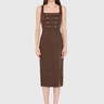 Amanda Uprichard Augustine Midi Dress in Cocoa