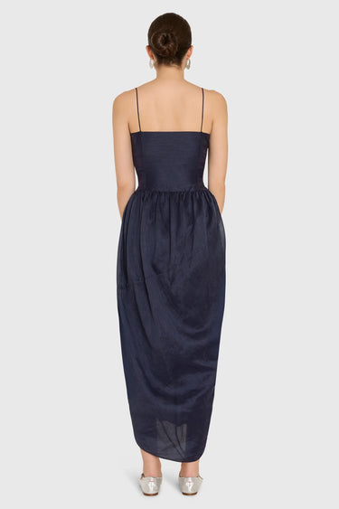 Amanda Uprichard Castello Midi Dress in Navy