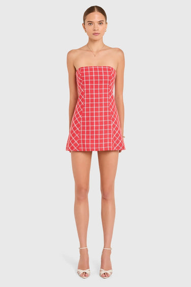 Amanda Uprichard Daisy Romper in Red