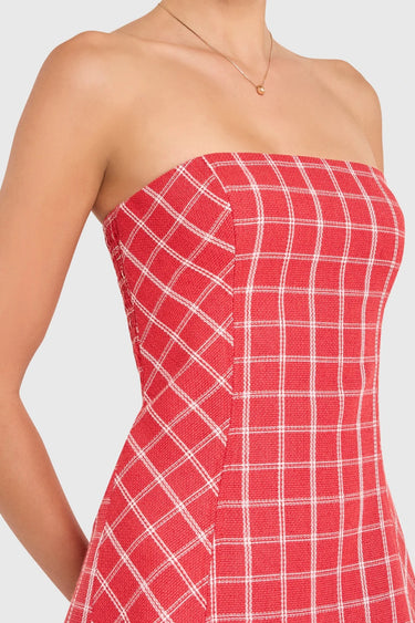 Amanda Uprichard Daisy Romper in Red